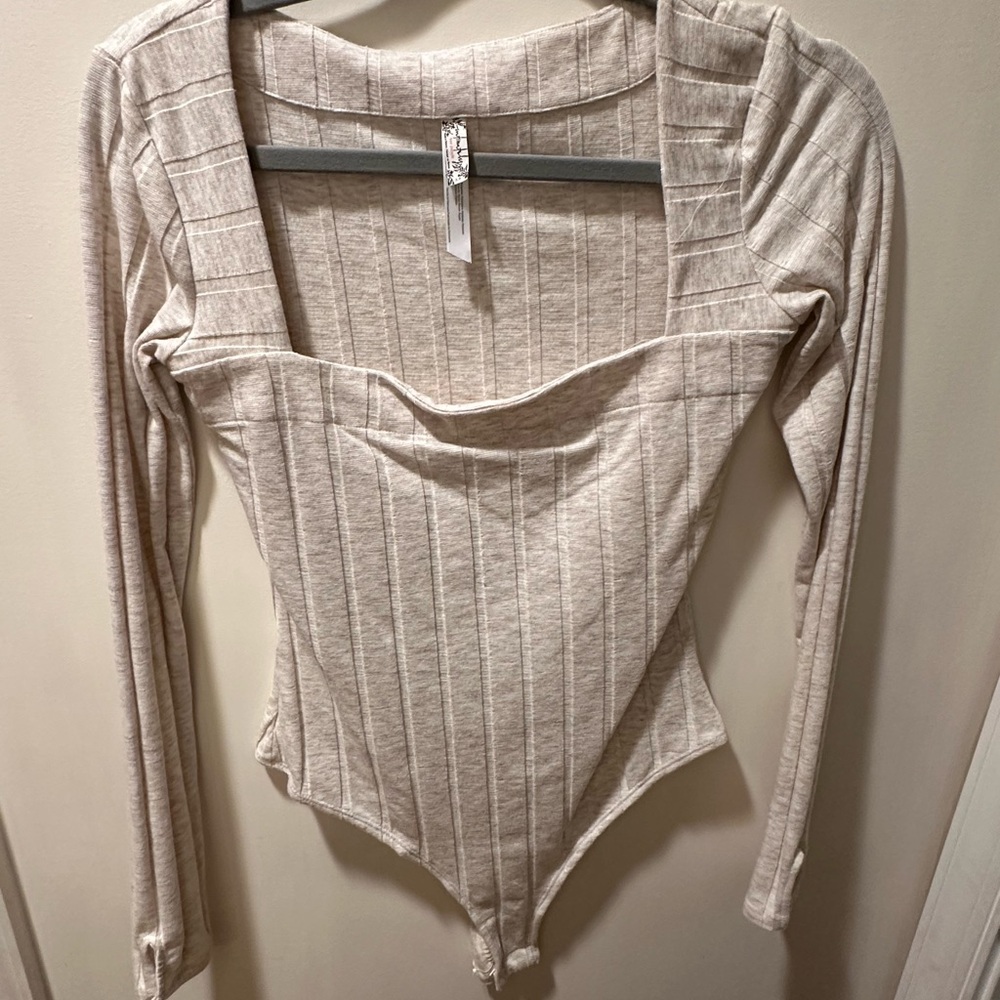 Free People Square Neck Longsleeve Bodysuit